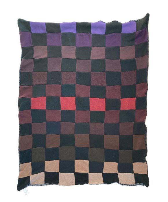 Koc 100% wełna wełniany merino lambs wool 110x 86 cm patchwork