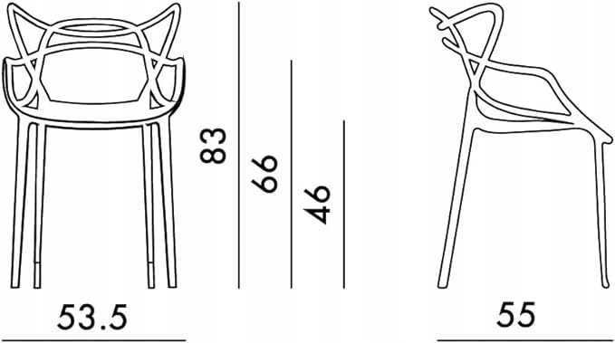 Krzesło Kartell 57 x 47 x 84 cm odcienie szarości 1 szt.