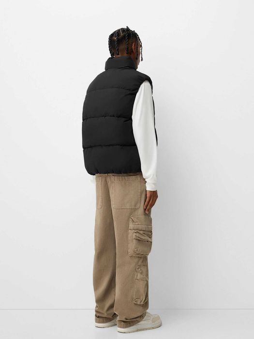 Жилет Bershka Puffer Gilet (S / M) чорний чоловічий дутий на осінь