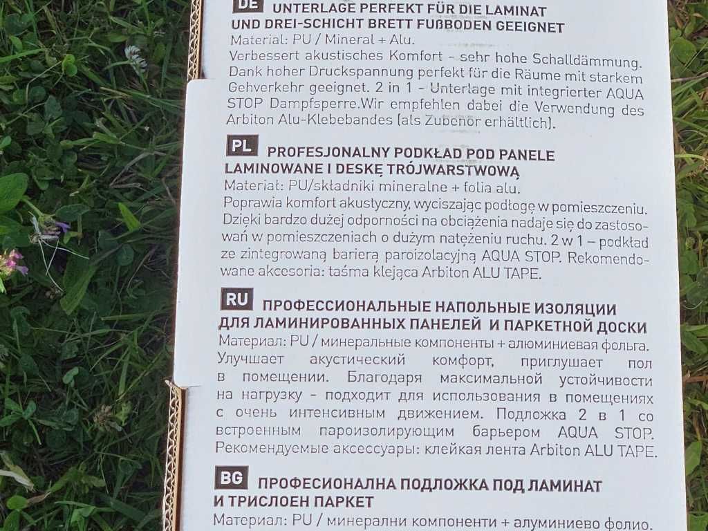 ARBITON MULTIPROTEC ACOUSTIC podkład na ogrzewanie podłogowe 2 mm