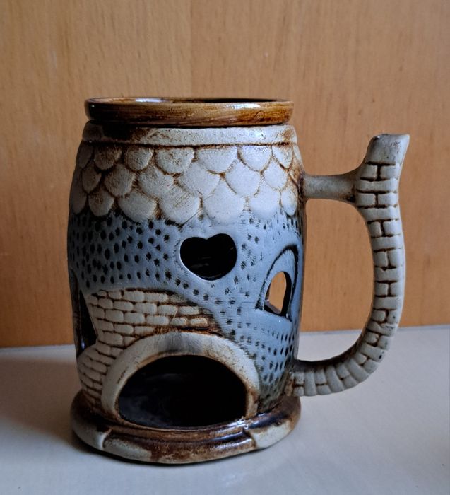Podgrzewacz, kominek, świecznik ceramiczny "kufel"