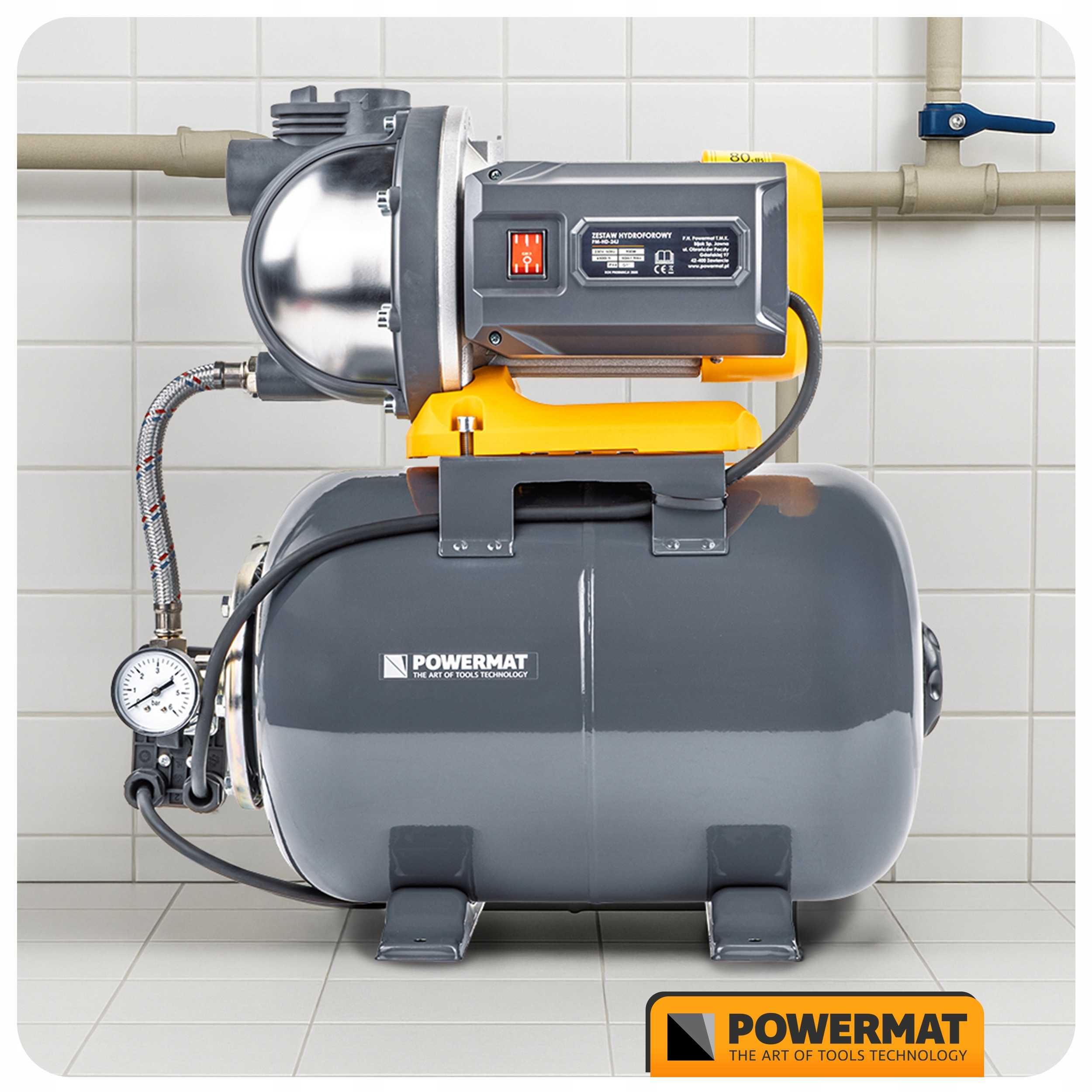 Pompa hydroforowa hydrofor do wody zbiornik 24l 900w zestaw 6500l/h