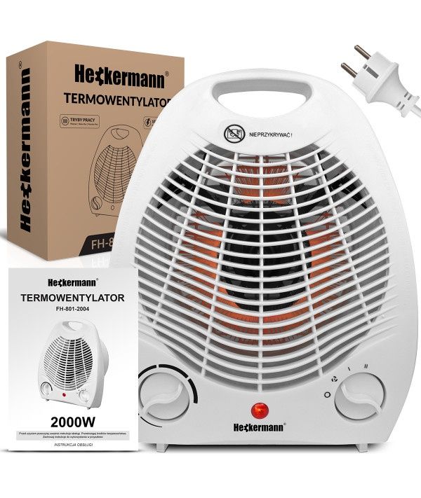 Тепловентилятор обогреватель 2в1 Heckermann 2000 Вт