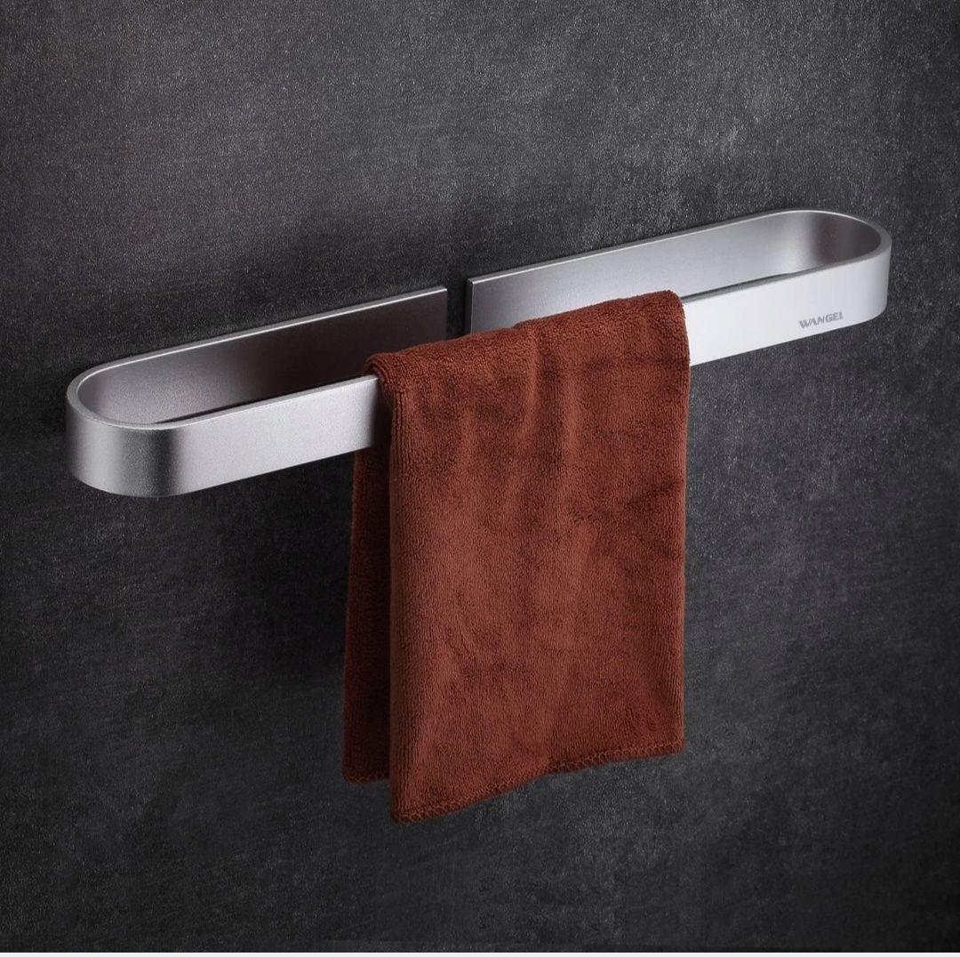 Wangel srebrny wieszak na ręczniki bez wiercenia 40cm