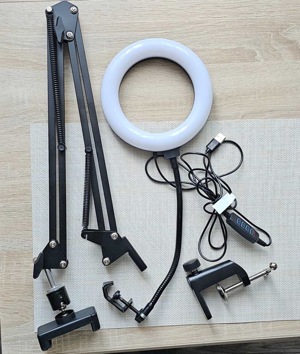 Lampa pierścieniowa LED Ring uchwyt na telefon elastyczne ramie statyw