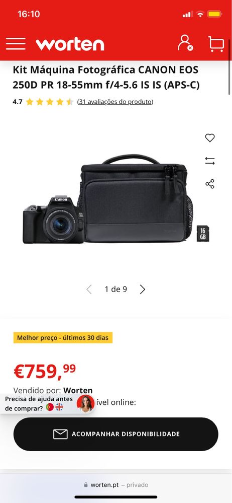 Travel Kit Canon 250D + Extras