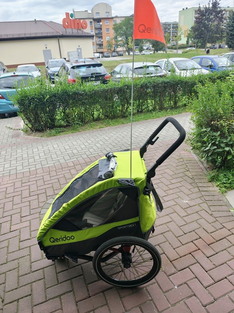 Przyczepka Rowerowa Qeridoo Sportex1 Limited Edition Lime Green