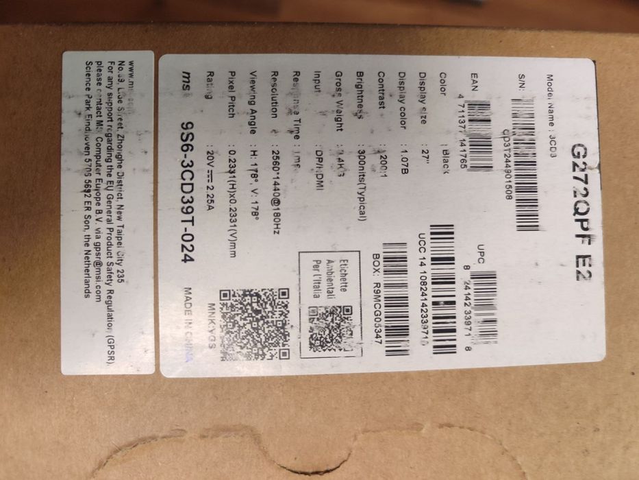 Монитор MSI G272QPF E2