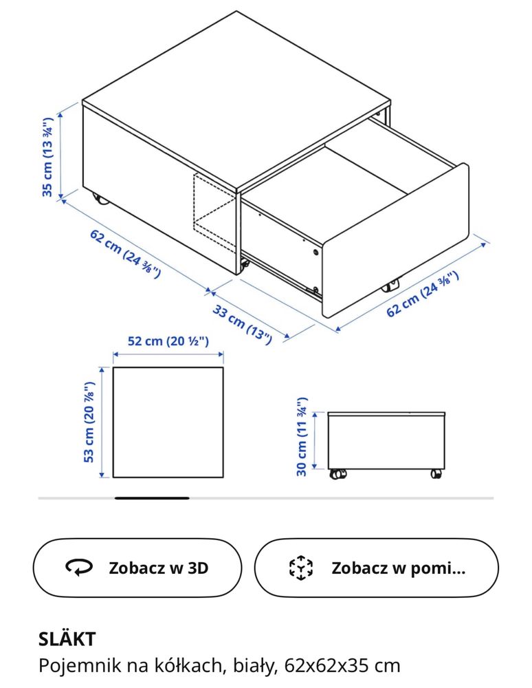 Pojemniki pod łóżko SLAKT