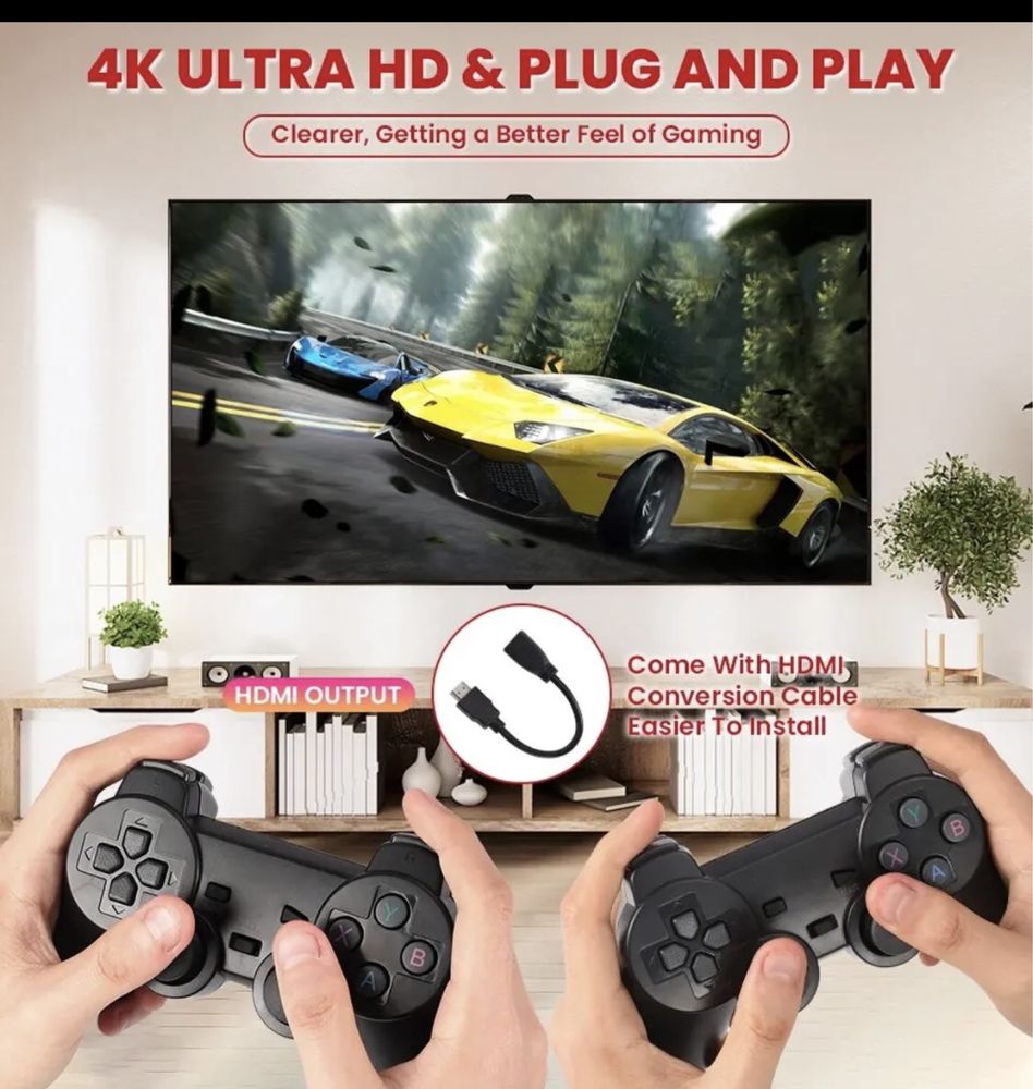 Игровая консоль X2 Plus 128G 40000 Game GD10 Pro 4K Game Stick 3D HD