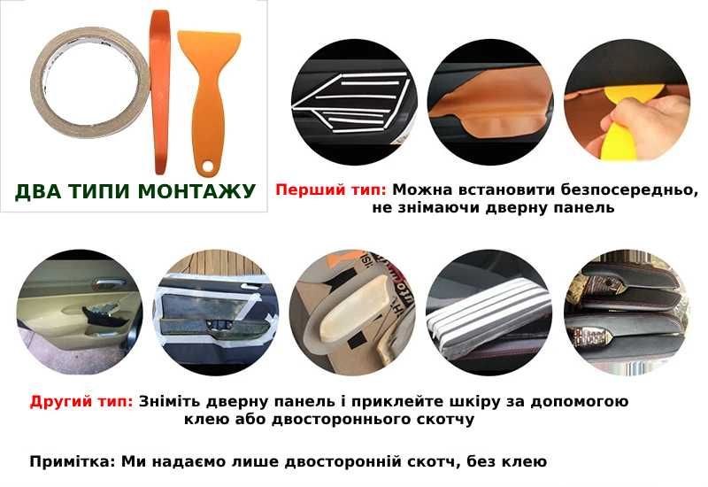 Комплект шкіри для перетяжки дверних карт Volkswagen Golf 4, Bora