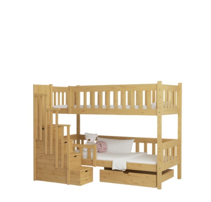 Łóżko piętrowe ze schodami - Solidnie i Tanio