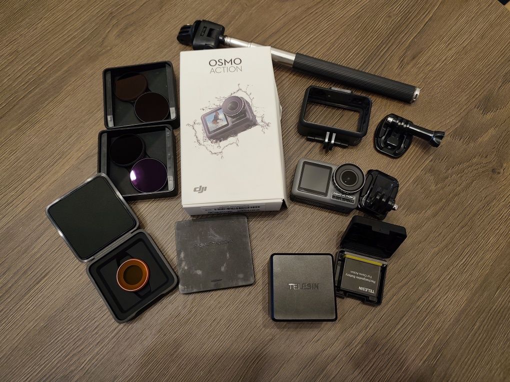 DJI Osmo Action 1 + filtry ND/PL + filtr diving  + ładowarka i bateria