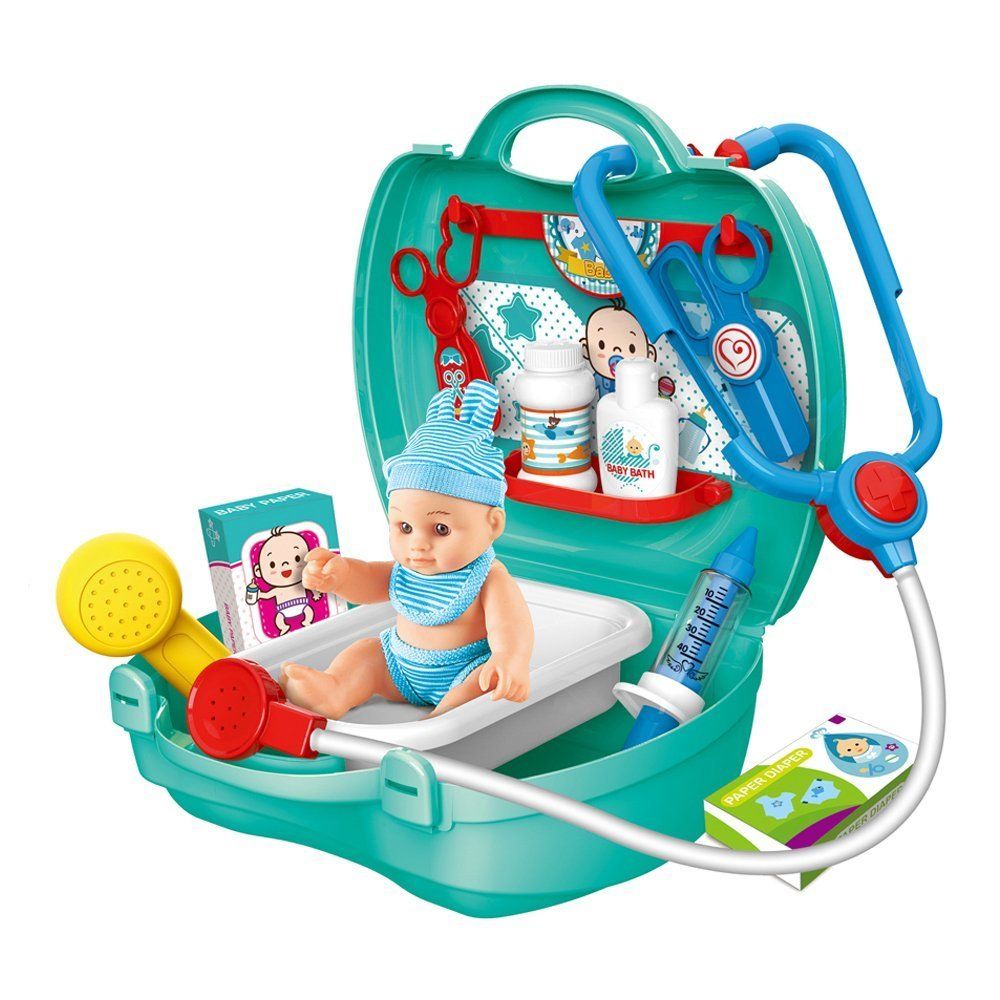 lekarz doktor zestaw lekarski walizka +lalka bobas