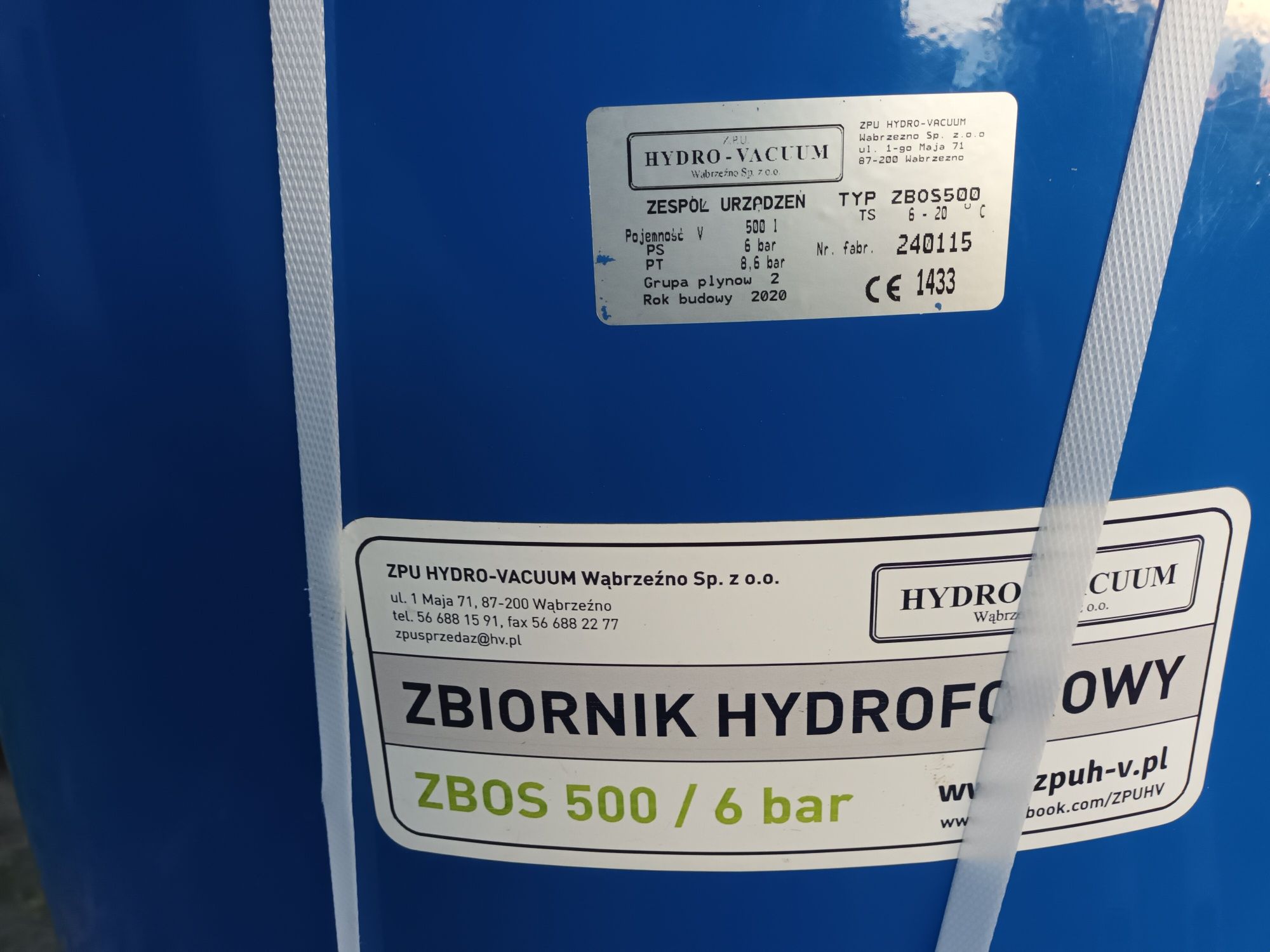 Zbiornik hydroforowy 500l pionowy ZBOS Hydro Vacuum
Dostępność:
(dostę