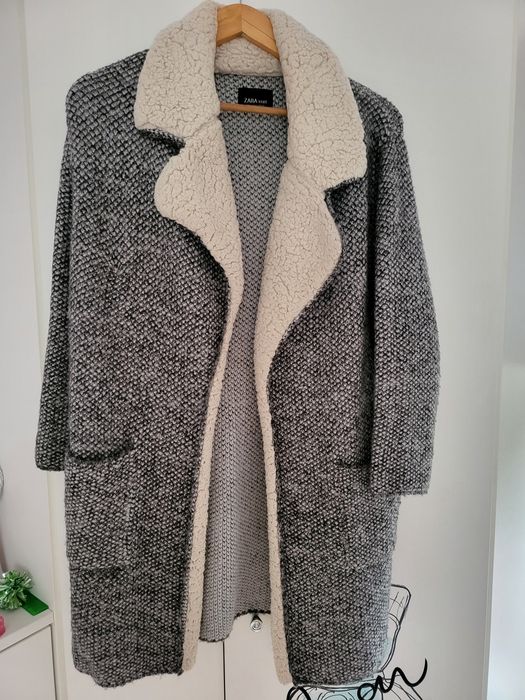 Zara r.S, płaszcz,  sweter
