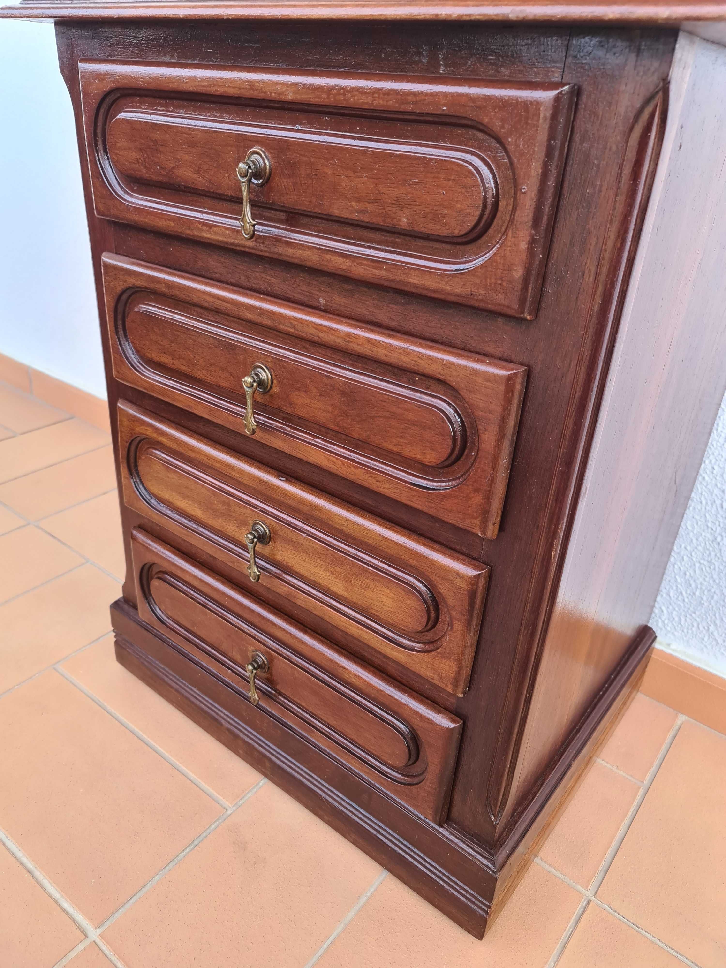 Par de Mesas de Cabeceira Mesinhas Madeira Wooden Oak Bedside Table