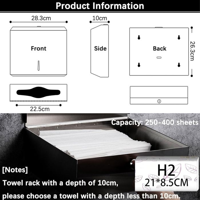 Pojemnik na recznik papierowy, czarny