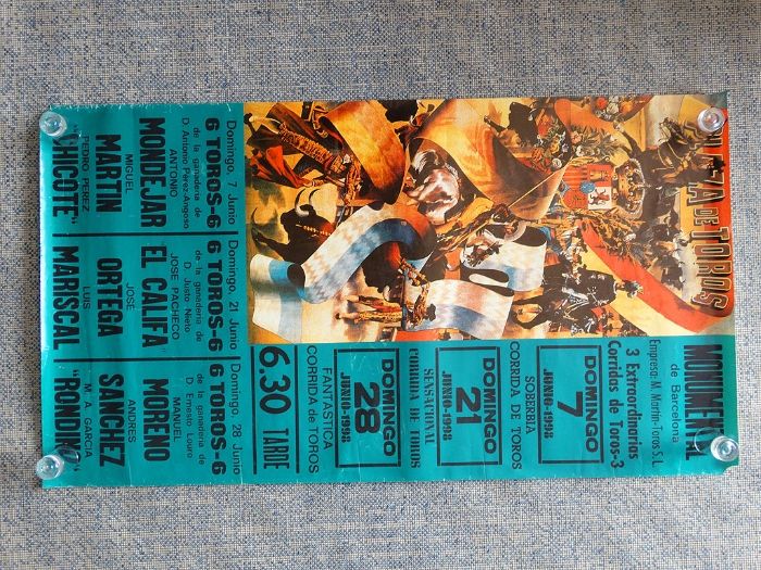 Vintage Duży Plakat Corrida Korrida Hiszpania Byk #2