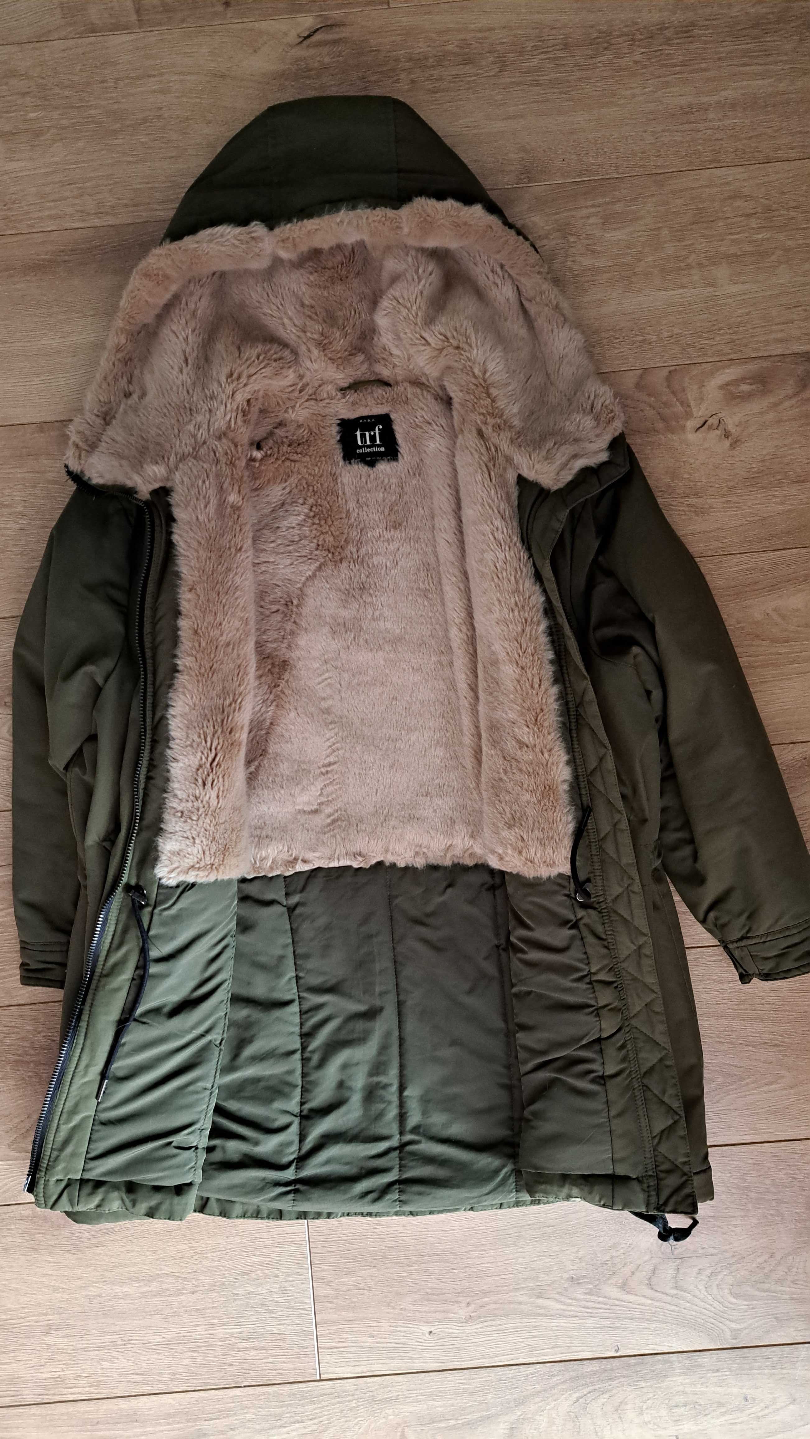 Куртка зимова жіноча парка  zara trf collection водонепроникна хакі