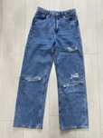 spodnie szerokie wide leg z dziurami jeansy h&m