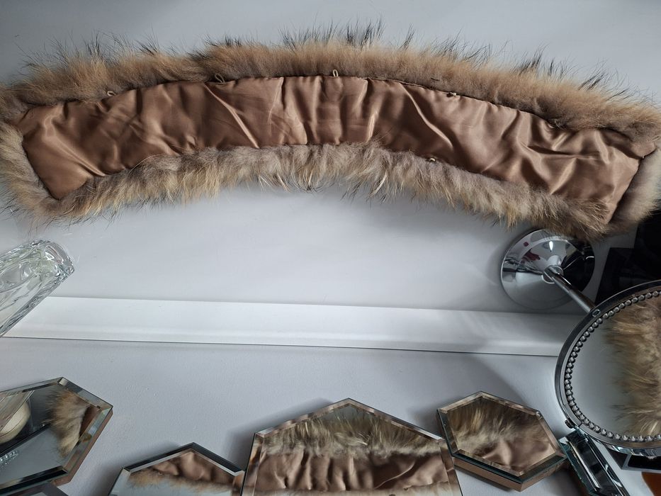 JENOT NATURALNY 80cm kołnierz przypinka dopinka obszycie