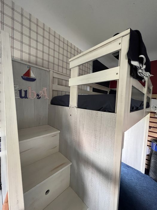 Piętrowe łóżko drewniane inspirowane LOFT BED Pottery Barn