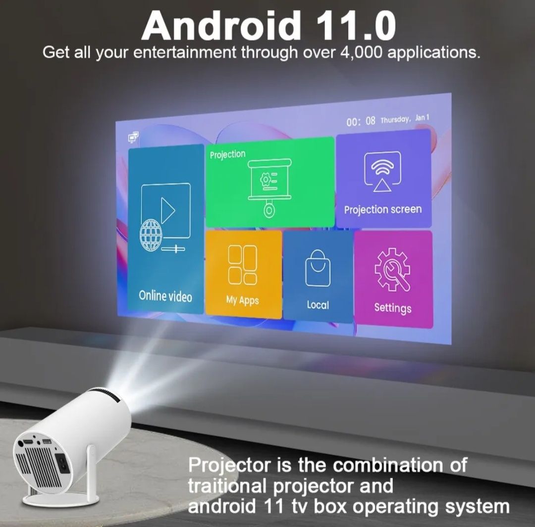 [NOVO] Projetores com AndroidBox incorporada 4K Android 11
