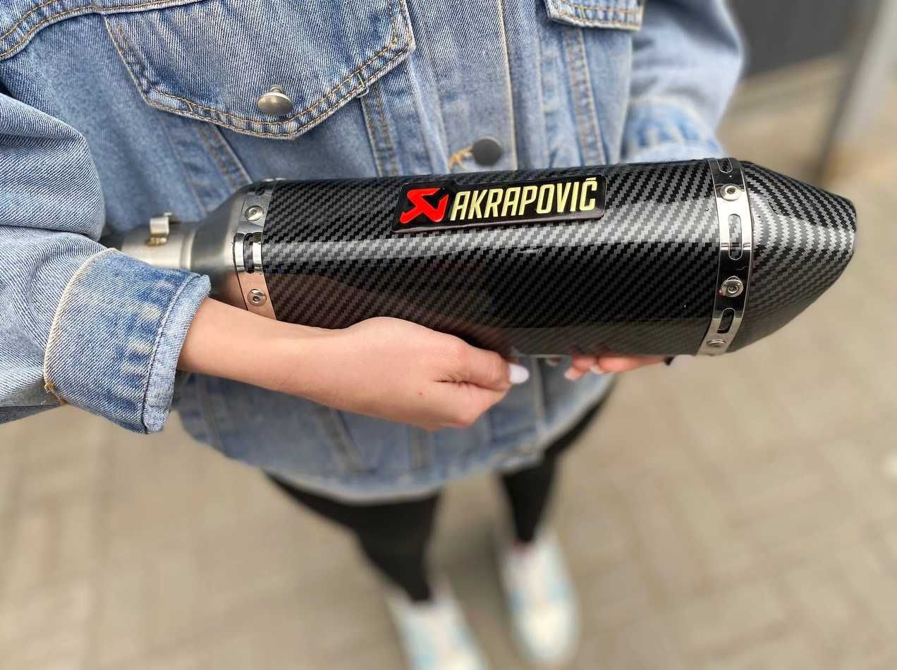Прямоток Акраповичь на мотоцикл мопед байк пит байк выхлоп труба