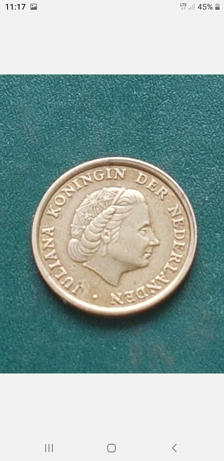 monety holenderskiej 1 cent 1963 Juliana / Brąz