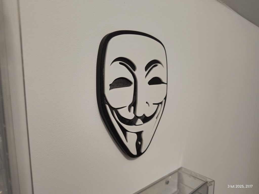 Art deco maska anonymous, haker, obraz 3d anonymous, haker, gracz