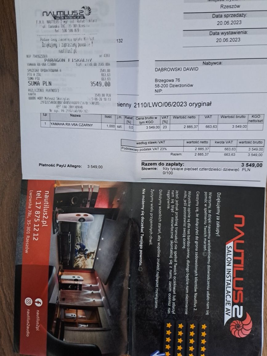 Amplituner kina yamaha Rx-V6A