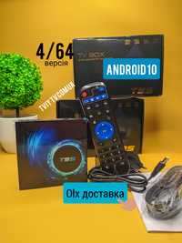Смарт приставка T95 H616 4/64 Android 10 TV BOX налаштованаx96 smarttv