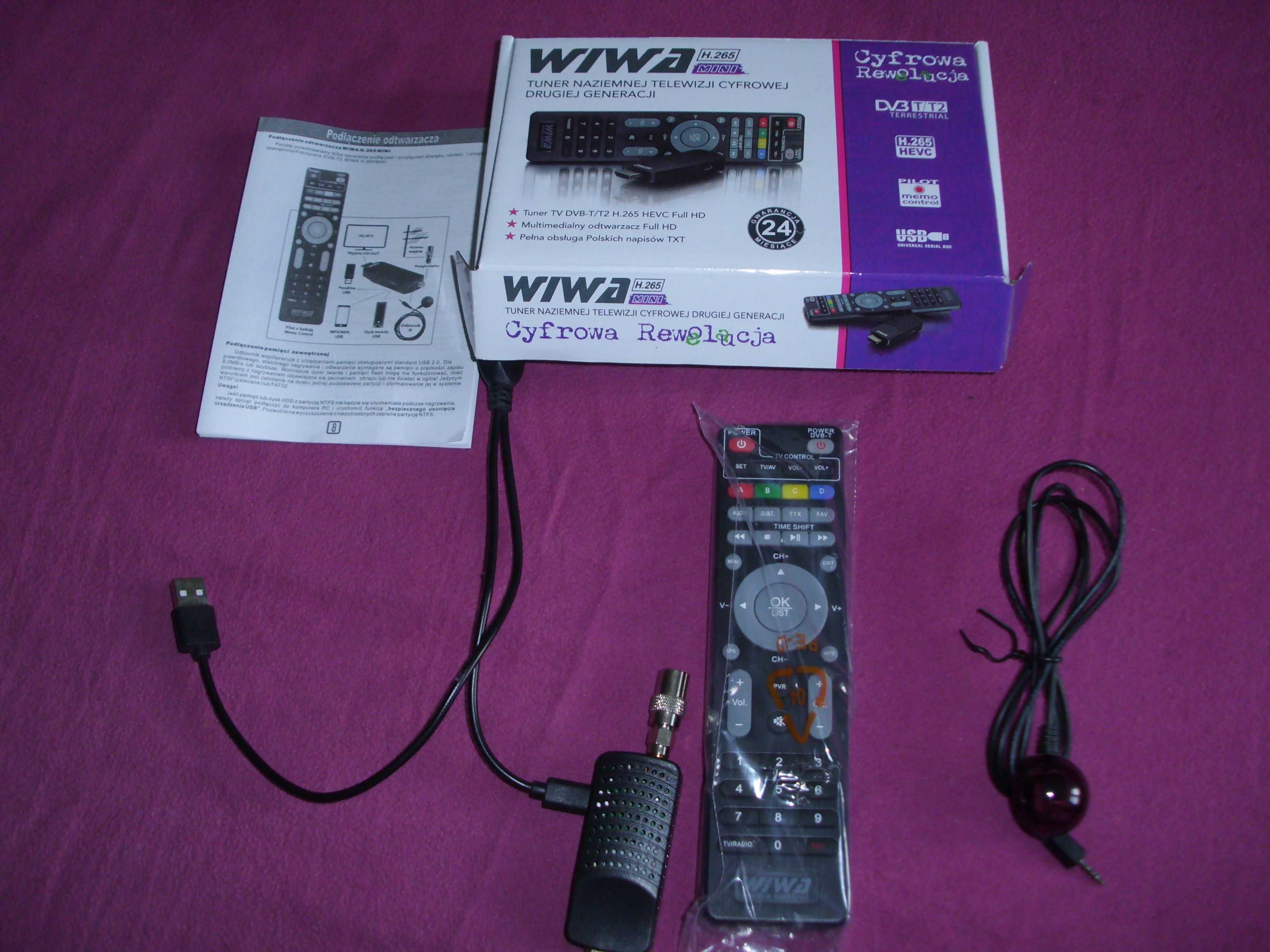 Tuner DVB-T2 WIWA MINI dekoder TV naziemnej H.265