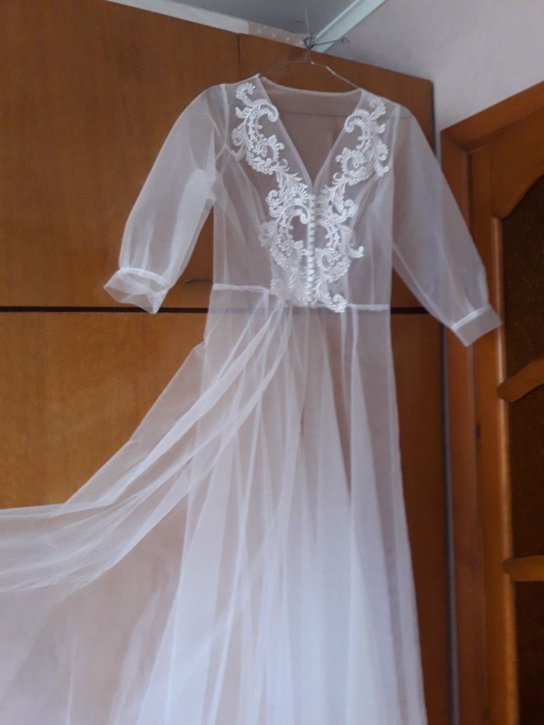 Будуарное платье/халат для утра невесты