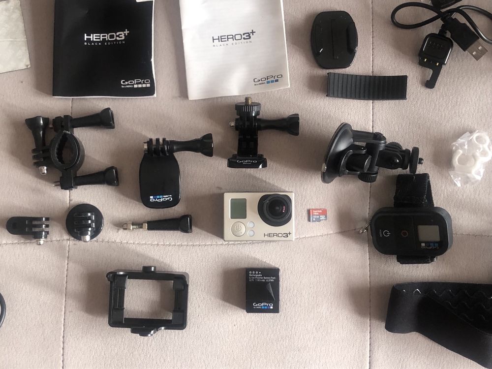 Gopro Hero 3+ black edition com acessórios.