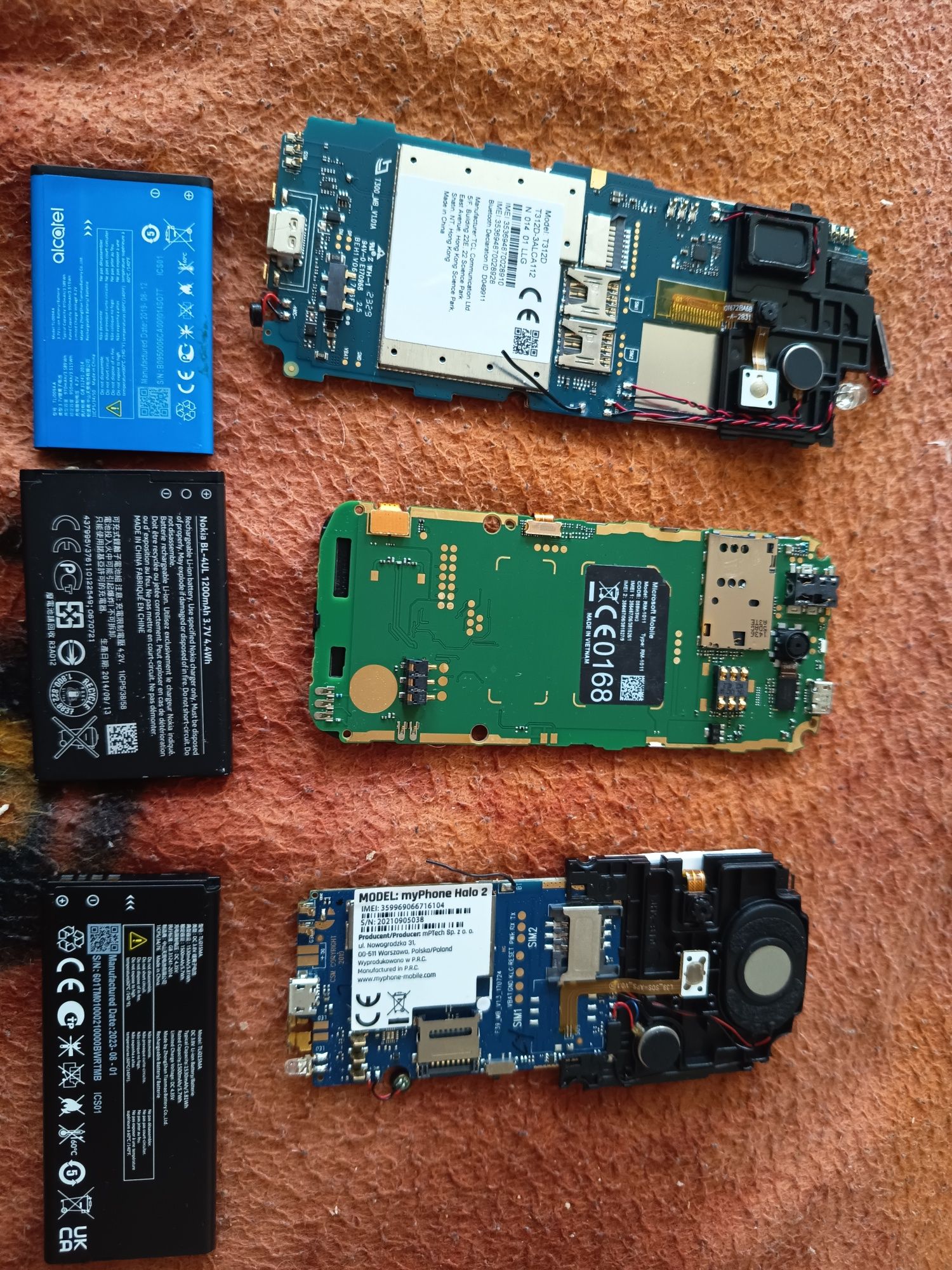 3 płyty główne nokia my phone i inny plus 3 baterie