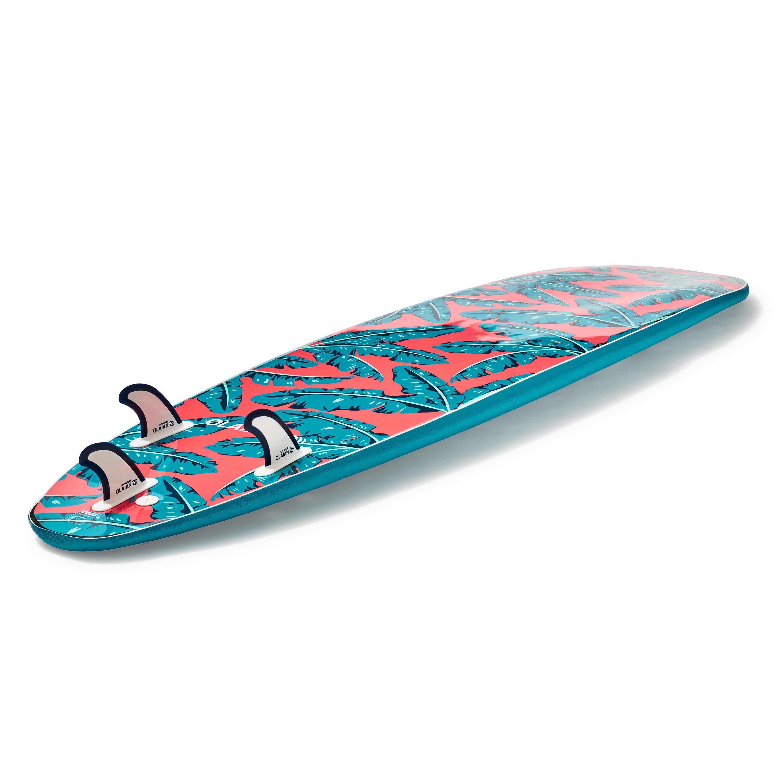 PRANCHA DE SURF ESPUMA 500 7'8". Inclui 1 leash e 3 quilhas.