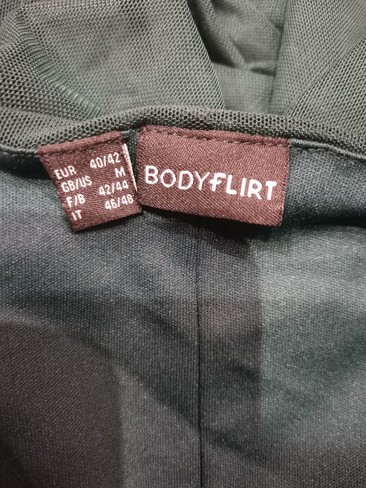 Bodyflirt sukienka damska z długim rękawem rozm 40 /42, ciemna zieleń
