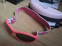 Okulary dziecięce przeciwsłoneczne na gumce z etui dla dziewczynki