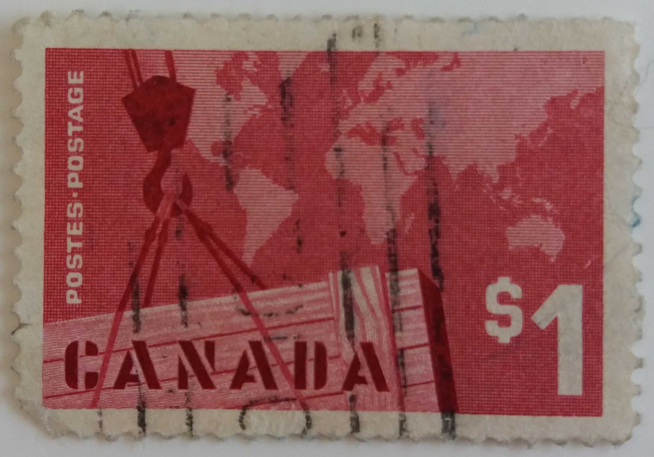 Znaczki pocztowe, Kanada 1954-95, 6 sztuk