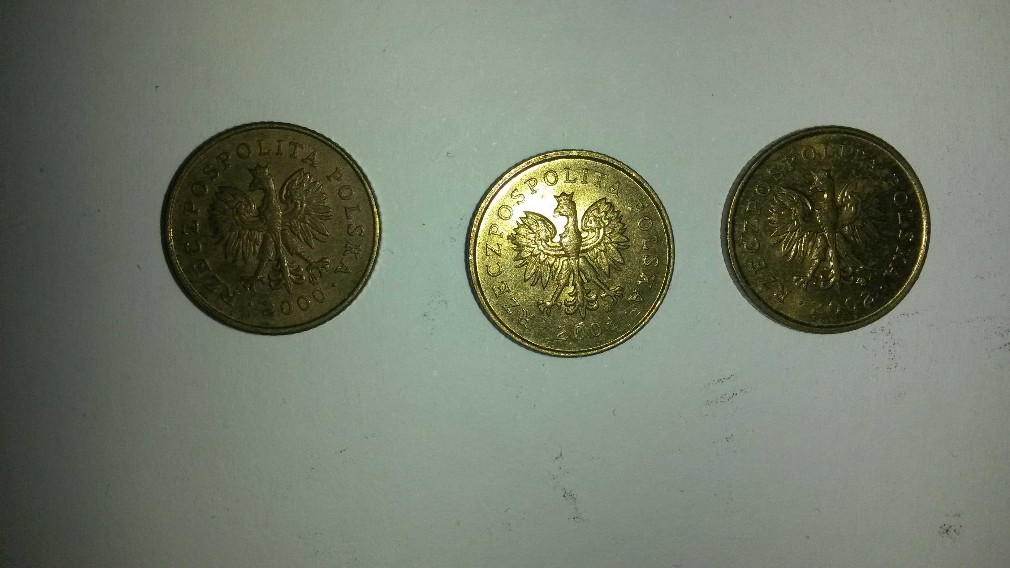 Zestaw monet 1 gr grosz 2000r 2001r 2002r do kolekcji