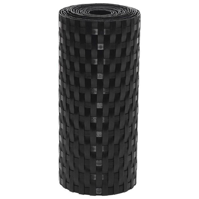 vidaXL Parawany balkonowe, 10 szt., czarne, 255x19 cm, rattan PE
