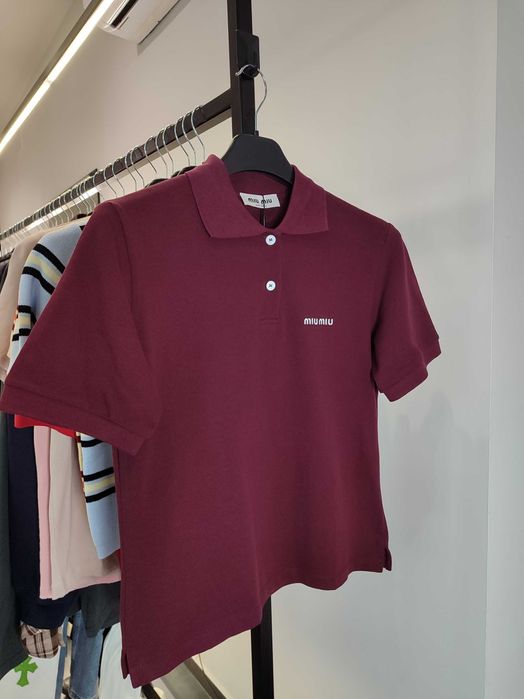 Футболка Miu Miu Cotton Pique Polo Shirt Amaranth Red