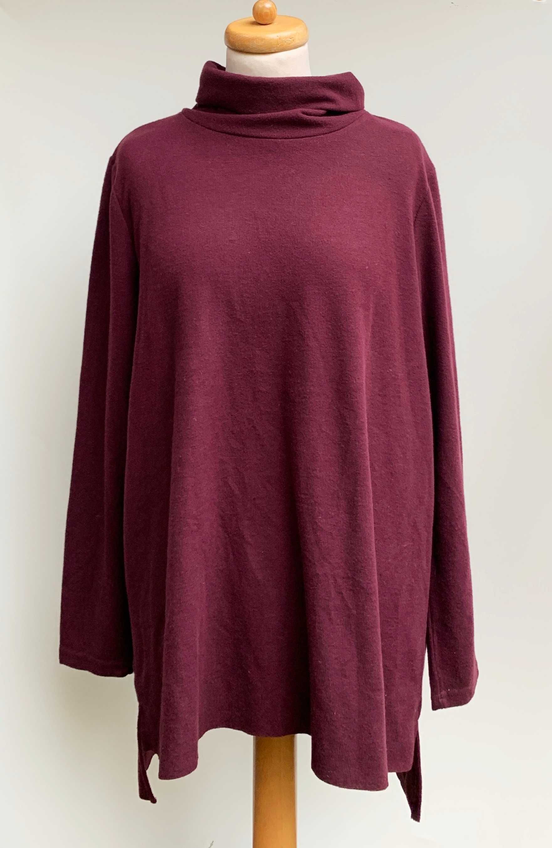 Sweter Golf Bodowy Bordo Primark 2XL 50 52 Ovesize