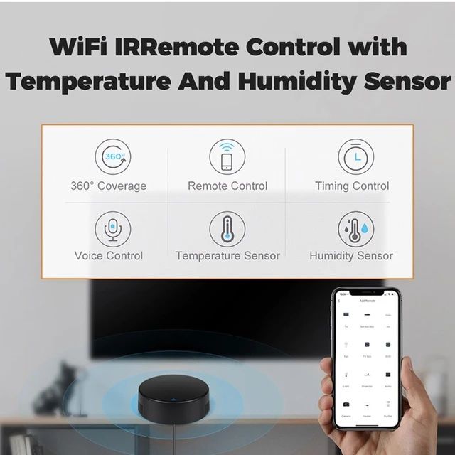 Pilot IR Tuya wifi czujnik temperatury wilgotności Smart life