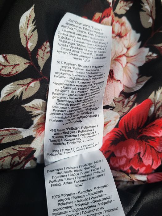 Vila maxi sukienka w kwiaty czarna długa S/M