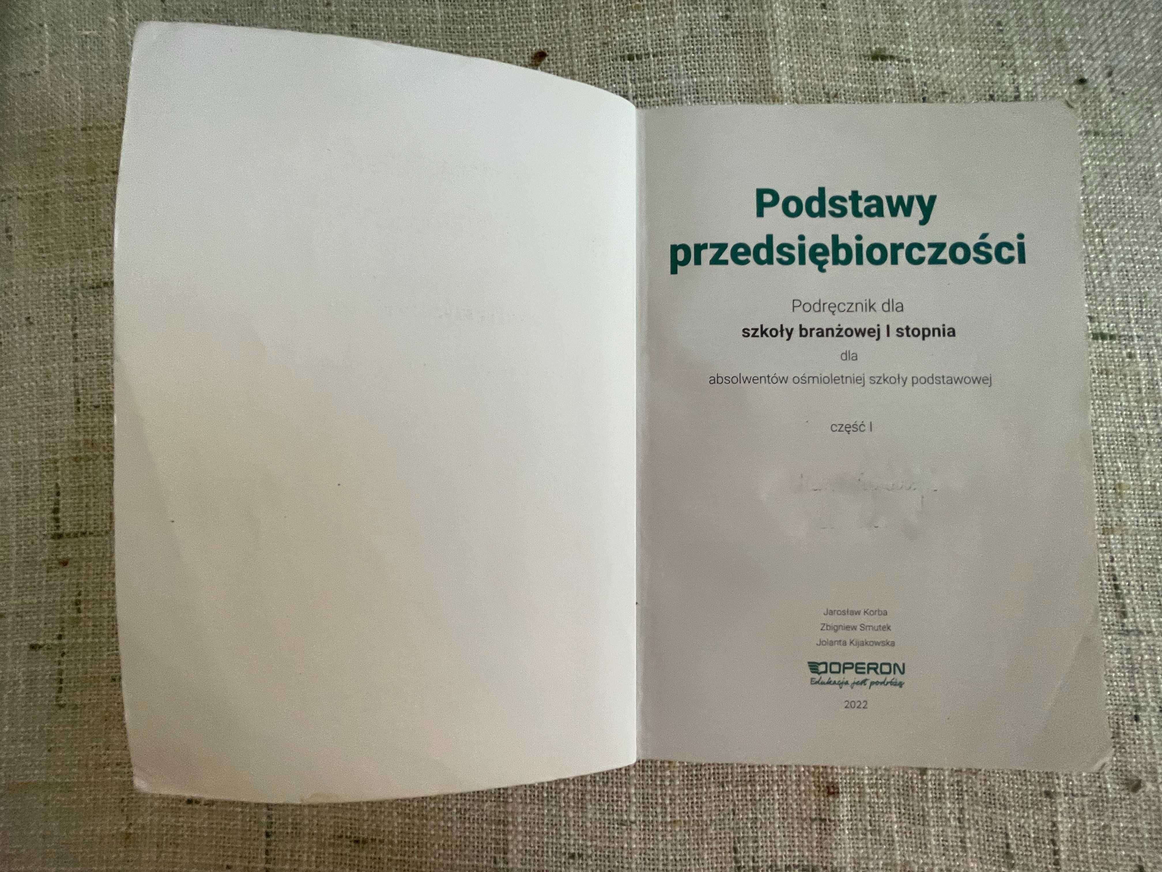 Podstawy przedsiębiorczości Podręcznik dla szkoły branżowej I stopnia