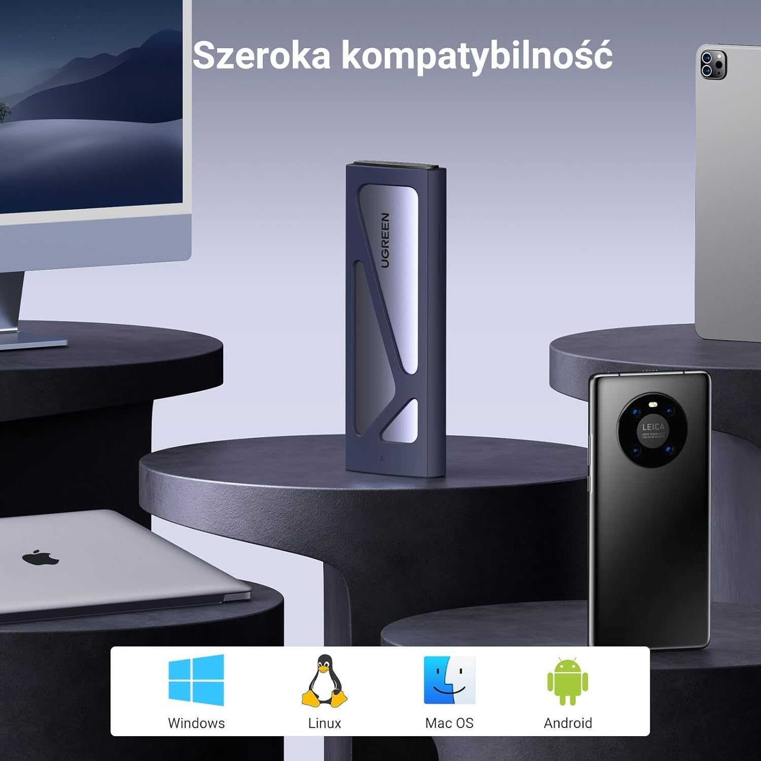 Obudowa Dysku Twardego UGREEN NVMe M.2 USB 3.1 SSD 10 Gb/s