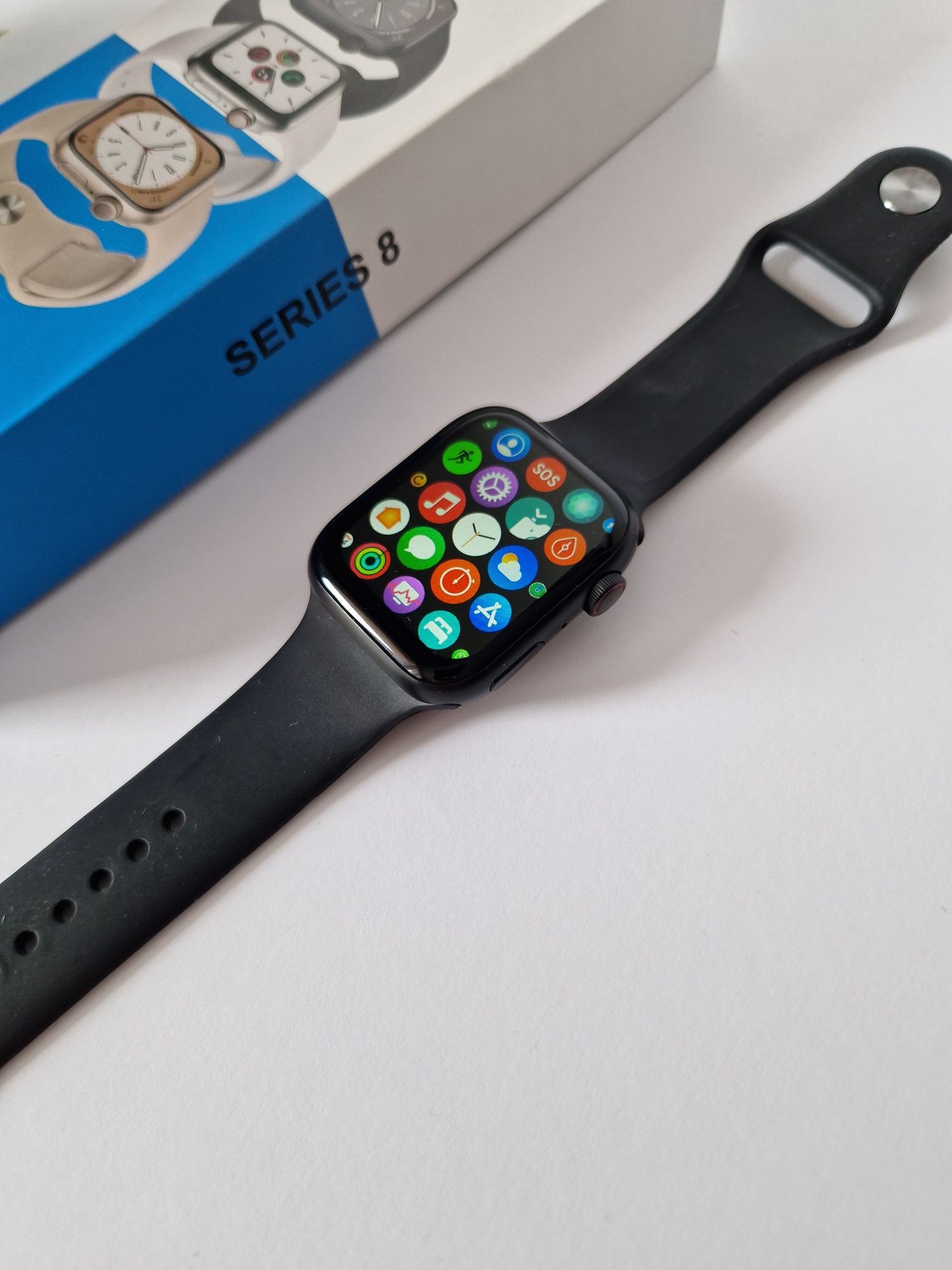 Smartwatch s8+max, komplet, czarny
